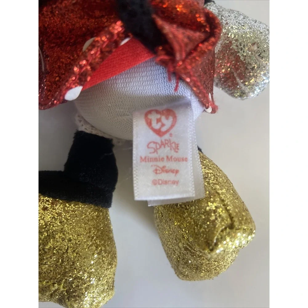 TY Beanie Baby - Disney Sparkle - MINNIE MOUSE (Sparkle - Red) (6 inch) - MWMTs